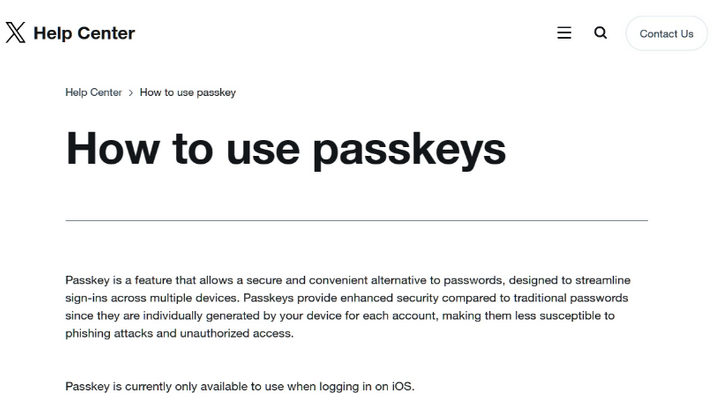 米东苹果维修店铺分享iOS用户如何通过通行密钥(Passkey)登录 