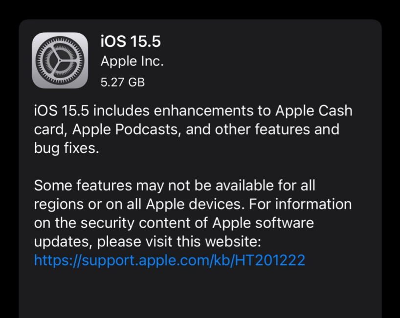 米东苹果手机维修分享iOS 15.5 RC版更新内容及升级方法 